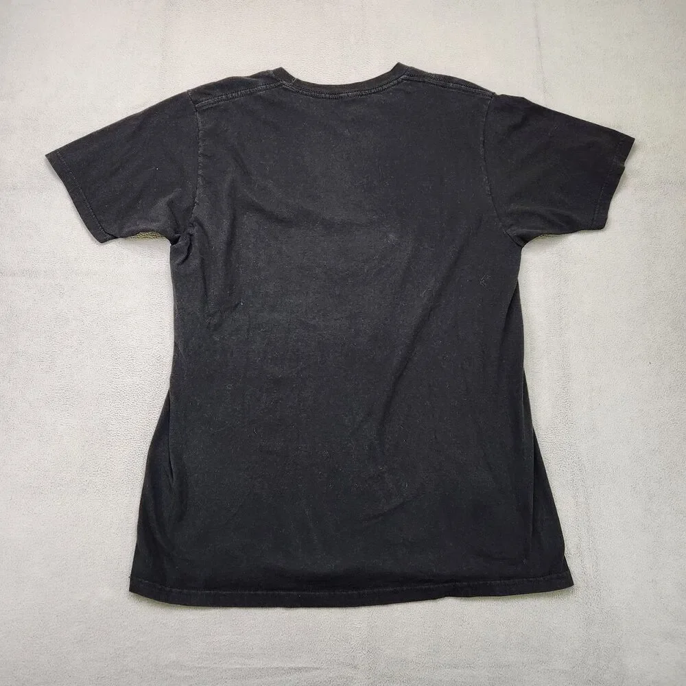 RVCA T-Shirt Men's M Black Short Sleeve‎ Logo Graphic Regular Fit Crew Cotton